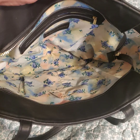 Betsey Johnson Black Quilted Large Tote Shopper Shoulder Bag- - Picture 6 of 13